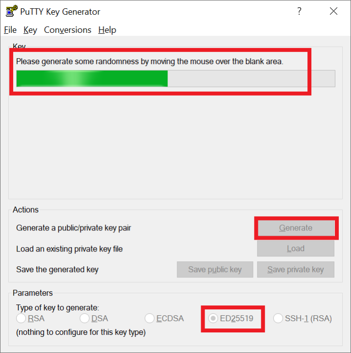 puttygen generate key