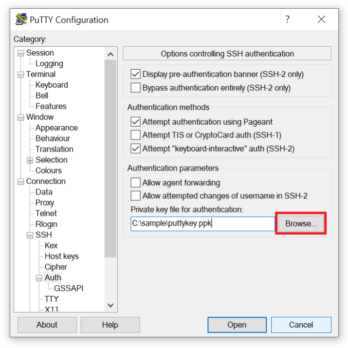 putty pirvate key